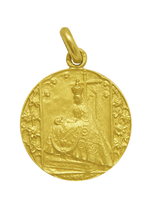 Medalla de oro 18 Ktes de la Virgen de las Angustias 20 mm 268_M1-1-40-20