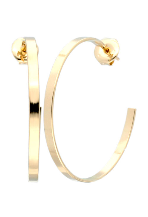 Pendientes aro plata ley chapada chanela plana 266_015179-2-1-35