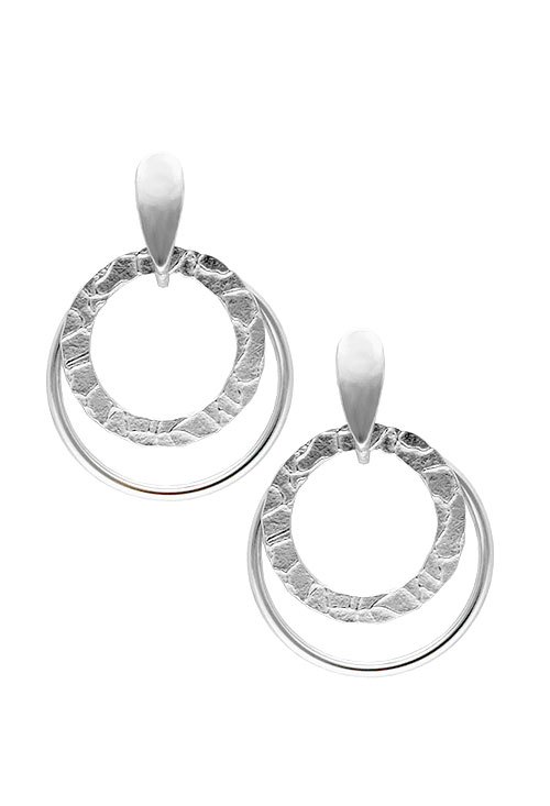 pendientes largos de plata modelo circulos foto frontal para parrilla web