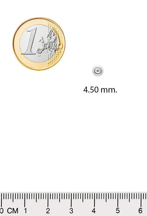 pendientes oro blanco y diamante para bebe toma con medidas