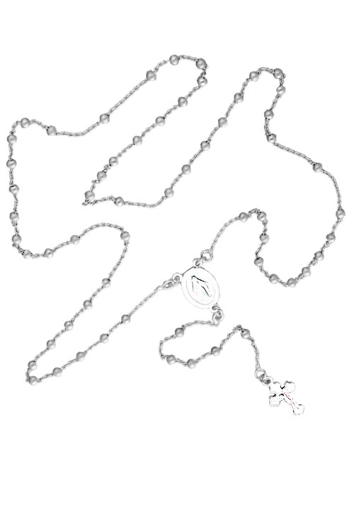 Rosario de plata Virgen Milagrosa y Cristo Crucificado