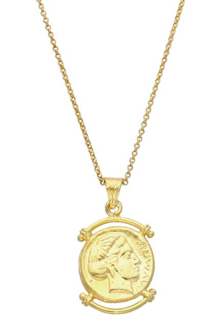 gargantilla de plata chapada moneda antigua foto para parrilla web