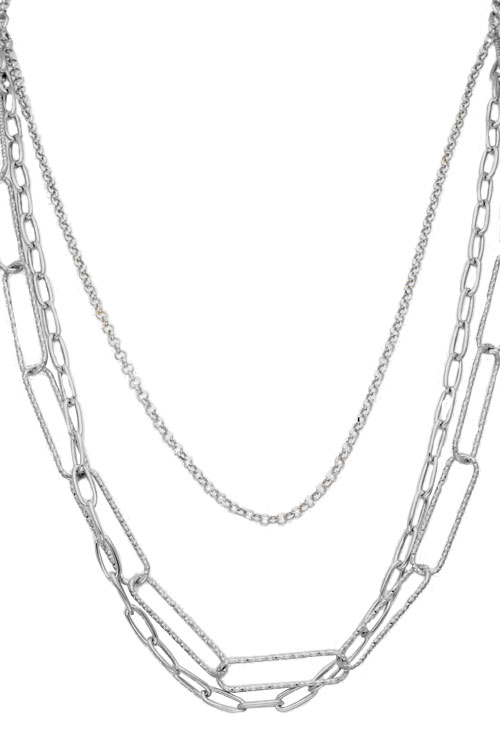 gargantilla de plata tres en uno vista frontal