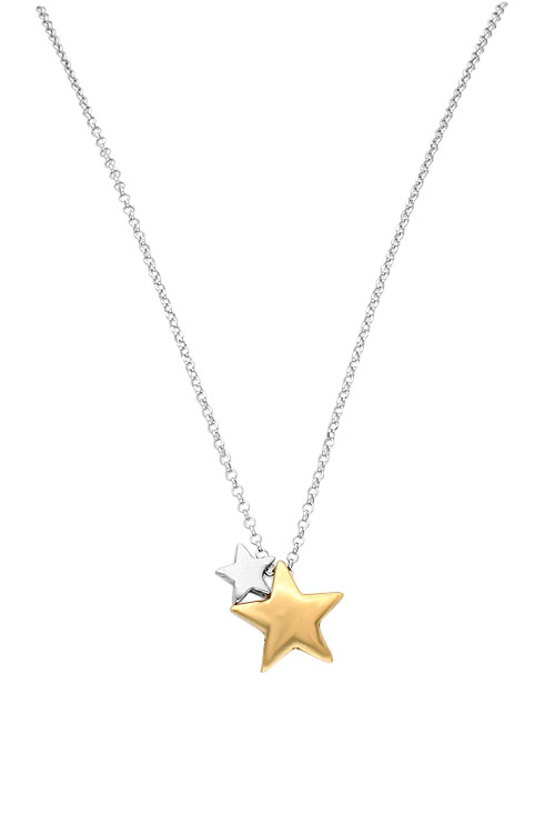 gargantilla estrellas bicolor fotografia toma de frente