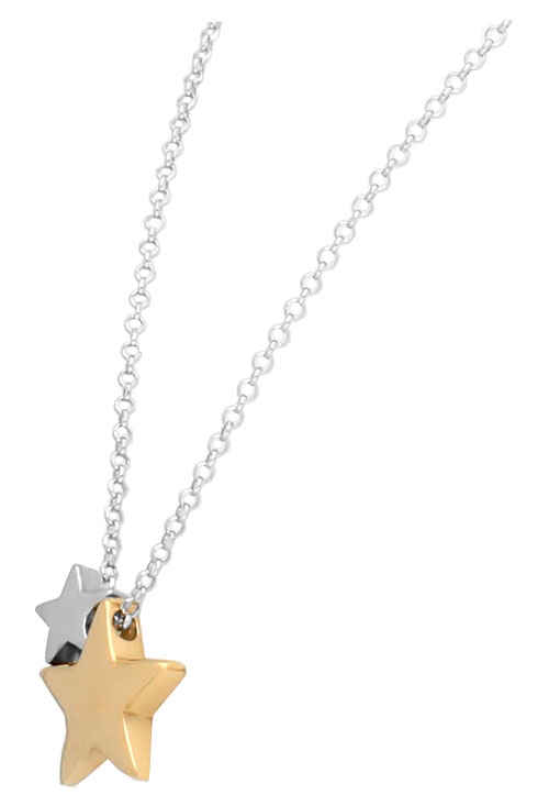 gargantilla estrellas bicolor foto lateral más detalle