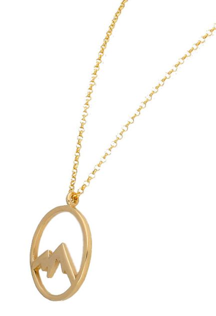 gargantilla plata chapada motivo montañas vista de lateral detalle aumentado