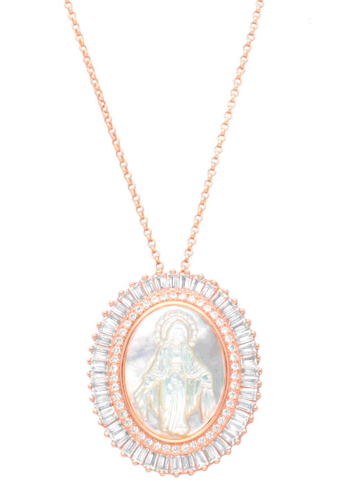 medalla de nacar y circonitas sobre plata chapada Virgen Milagrosa fotografia para parrilla web