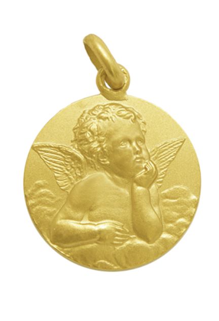 Medalla de oro 18 Ktes Ángel Serafín de 22 mm 268_M1-1-4-22