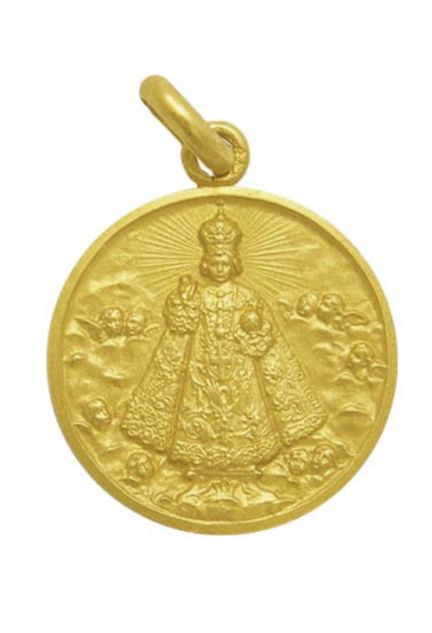 Medalla de oro 18 Ktes de San Rafael Arcángel 20 mm 268_M1-1-62-20