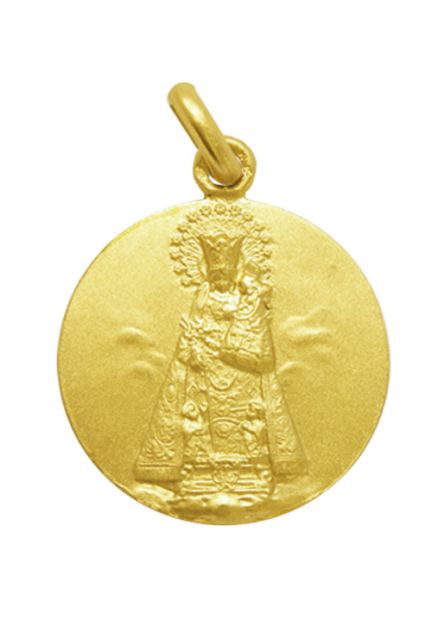 Medalla de oro de Nuestra Señora de los Desamparados con bisel lapidado 22 mm 268_M1-1-26-22