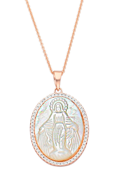 medalla de plata y nacar virgen milagrosa con cadena fotografia para parrilla web