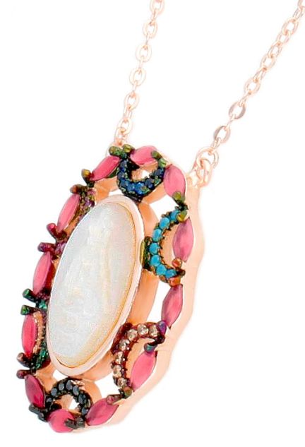 medalla nacar y plata virgen milagrosa orla cristales checos foto para joyeria online vista de lado