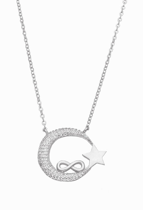 gargantilla de plata luna estrella e infinito toma frontal