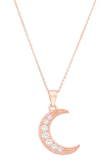 gargantilla plata chapada motivo media luna foto frontal para parrilla web