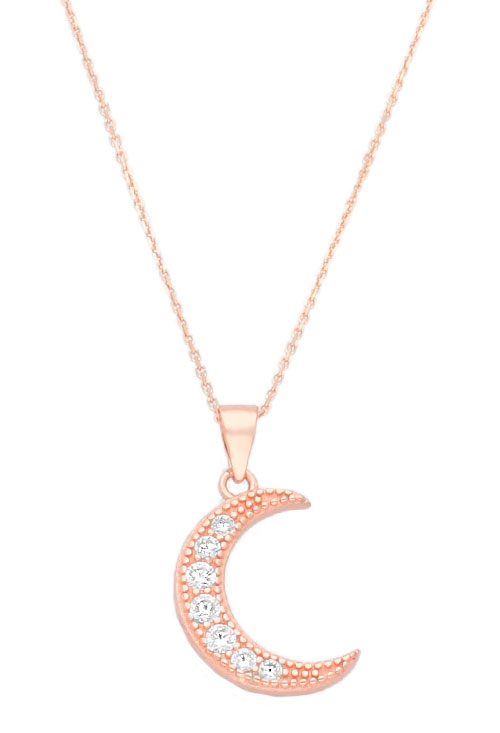 Gargantilla plata chapada motivo media luna