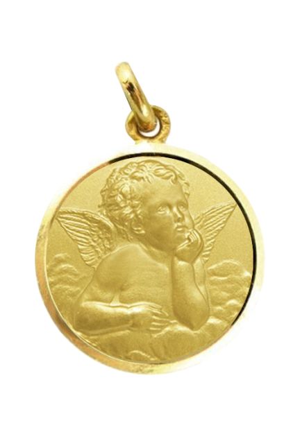 Medalla de oro Ángel Serafín con bisel lapidado 268_M1-1-4-20L