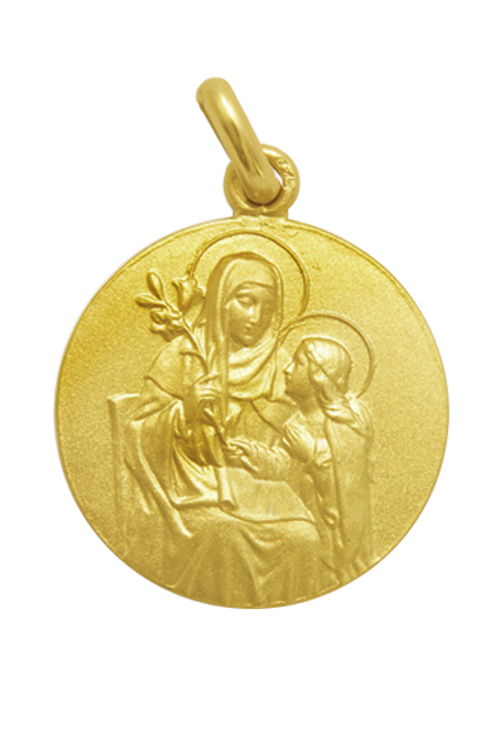 Medalla de oro de 18 kilates de Santa Ana 25 mm 268_M1-1-41-25