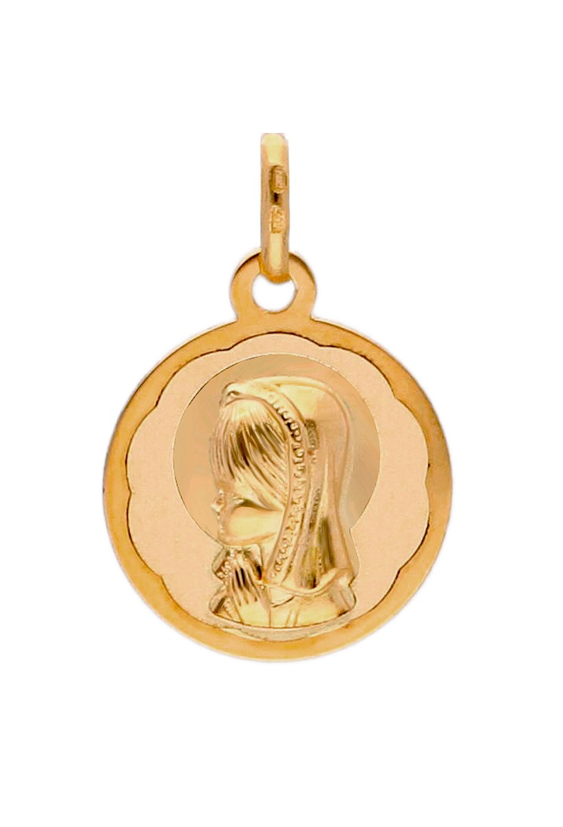 medalla oro amarillo 18K para comunion virgen niña foto para web toma frontal 045_1910104-04