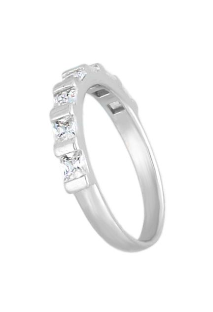 media alianza plata y circonitas talla princesa fotografia principal para joyeria online el rubi joyeros