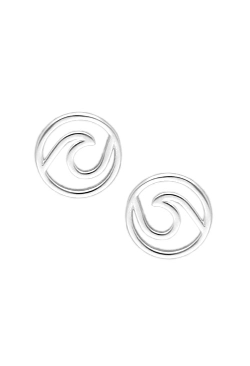 pendiente de plata ola de mar vista frontal para pagina web de el rubi joyeros