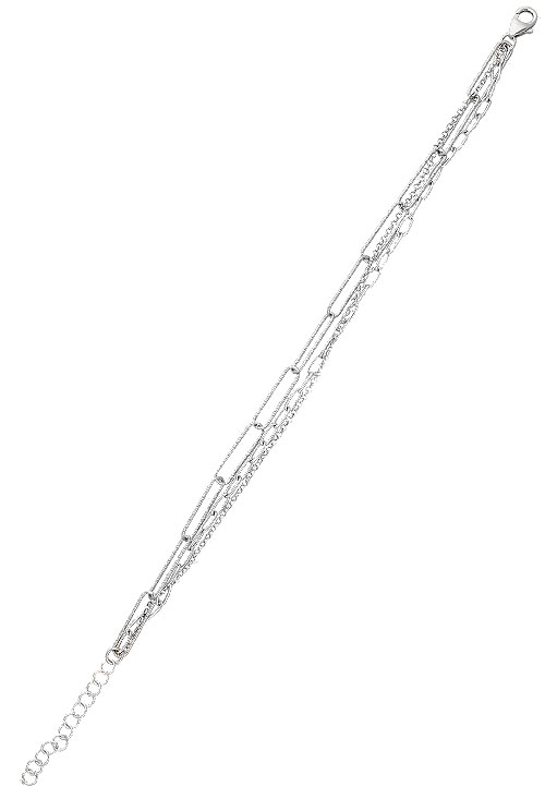 pulsera de plata para mujer formada por tres cadenas diferentes vista extendida para parrilla web