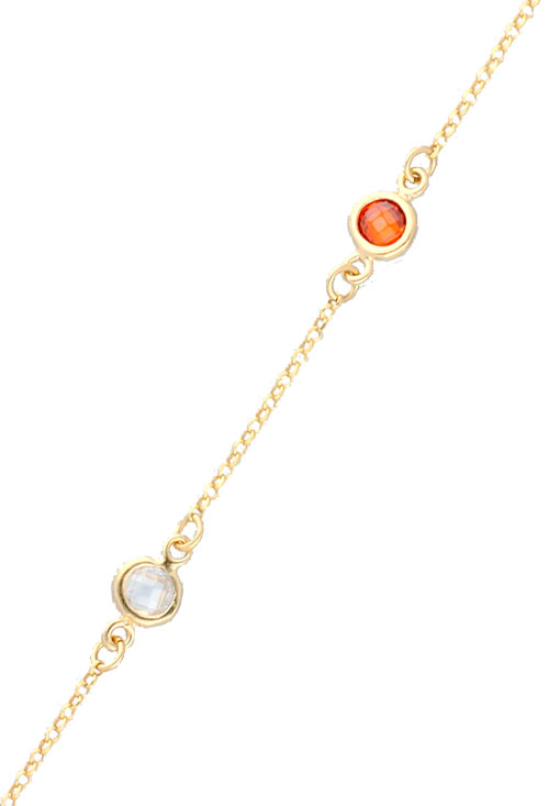 pulsera plata chapada con cuarzos de color vista detalle tramo para web