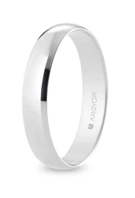 Alianza clásica oro blanco de 9 ktes Argyor de 4 mm 9KB40CP00