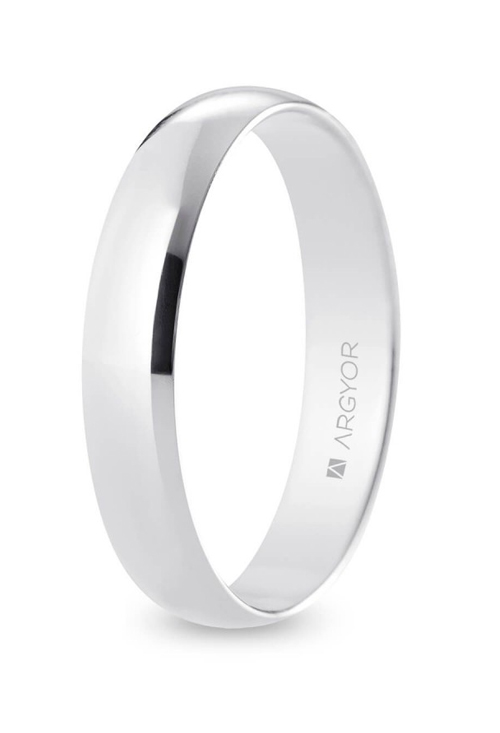 Alianza clásica oro blanco de 9 ktes Argyor de 4 mm 9KB40CP00
