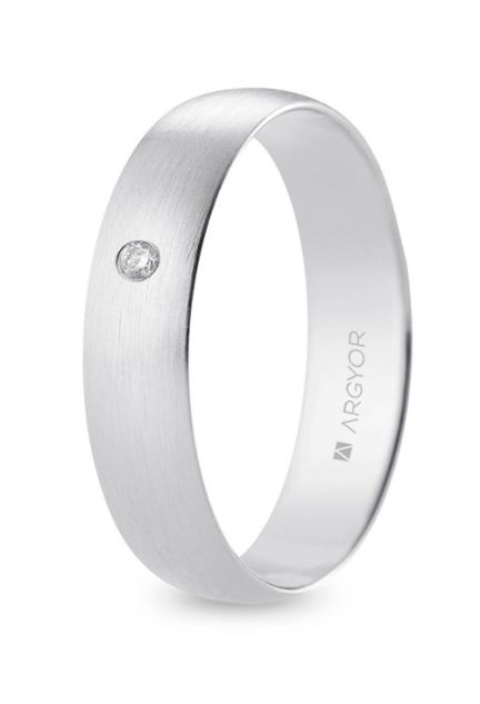 Alianza clásica oro blanco 18 kilates diamante Argyor de 5.00 mm B50CS1D