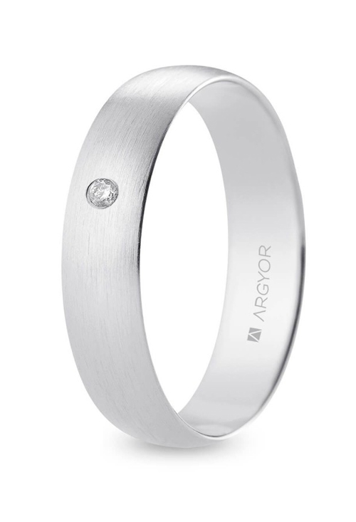 Alianza clásica oro blanco 9 kilates diamante Argyor de 5.00 mm 9KB50CS1D