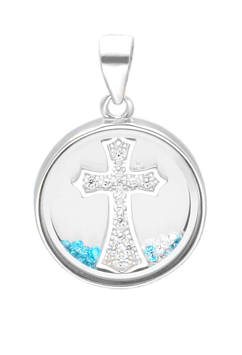 colgante urna de cristal con cruz vista principal para parrilla web el rubi joyeros