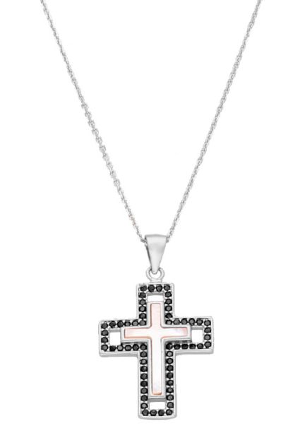 gargantilla cadena y cruz de plata fotografia para web el rubi joyeros foto tomada de frente