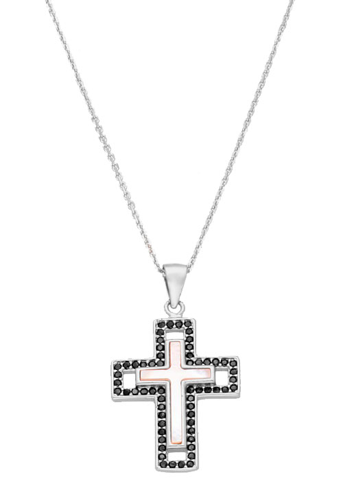 gargantilla cadena y cruz de plata fotografia para web el rubi joyeros foto tomada de frente