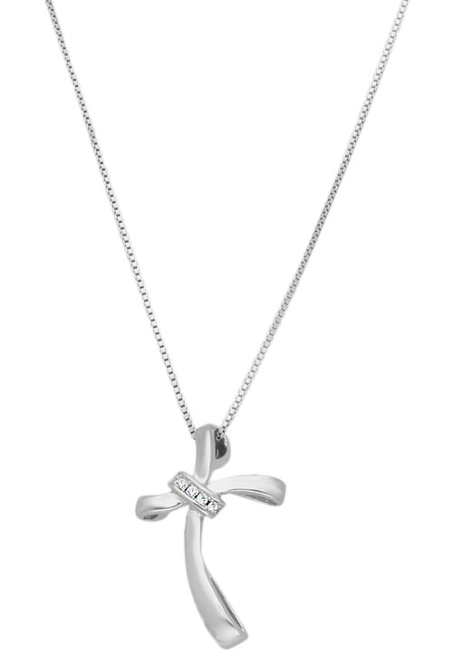 gargantilla de plata cruz moderna fotografia para joyeria online el rubi joyeros toma frontal