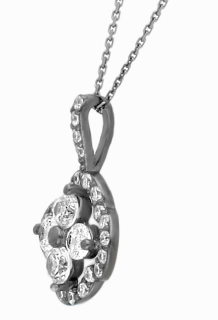 gargantilla de plata motivo orlado rodio negro aire vintage foto lateral