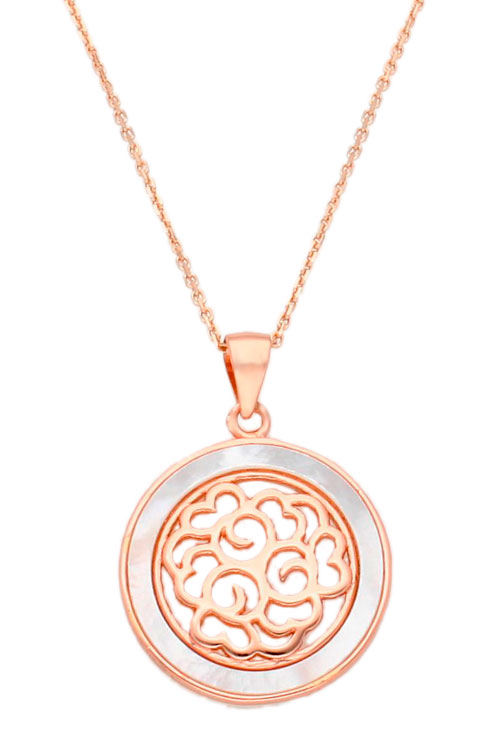 gargantilla plata chapada en rosa foto de frente para parrilla web el rubi joyeros