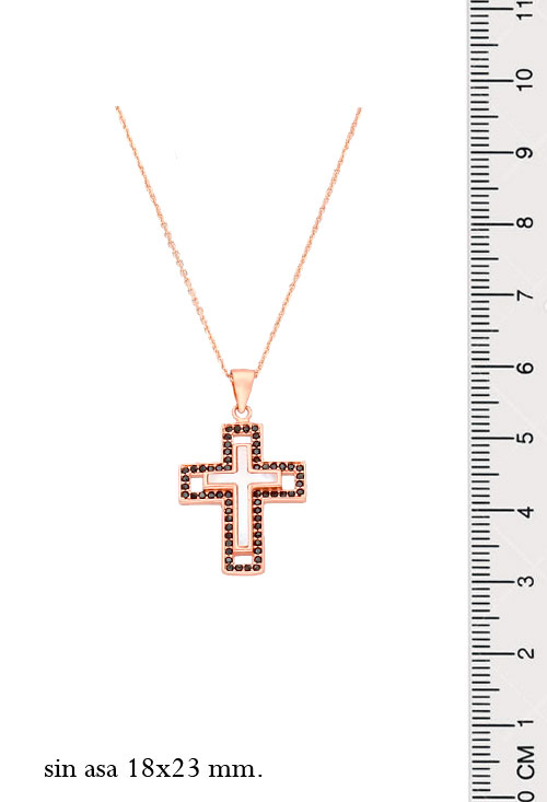 gargantilla plata chapada en rosa motivo cruz de nacar foto para web el rubi joyeros foto con medidas