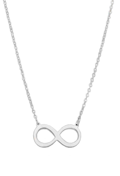 gargantilla plata símbolo de infinito fotografía frontal