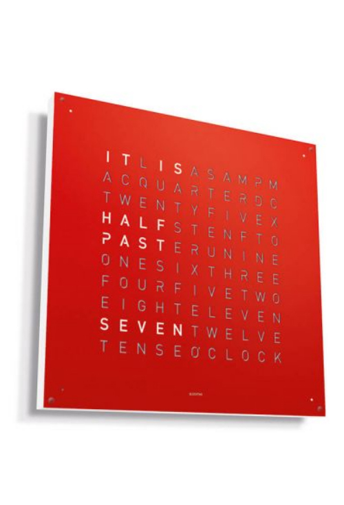 Qlocktwo Stainless Steel Red Pepper reloj pared grande 90x90 Cms principal