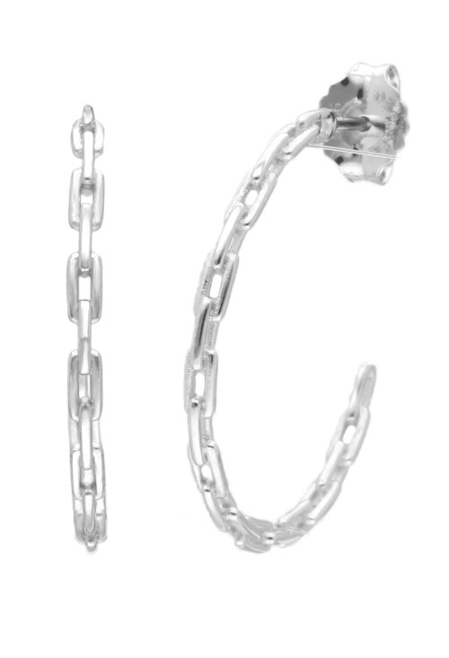 pendiente de aro plata de ley modelo cadena forzada foto principal para parrilla web