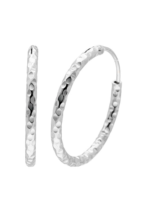 pendientes de plata criollas chanela acabado amartillado de 24 mm de diametro foto principal