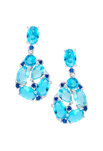 pendientes largos de plata con cristales checos vista principal para parrilla web