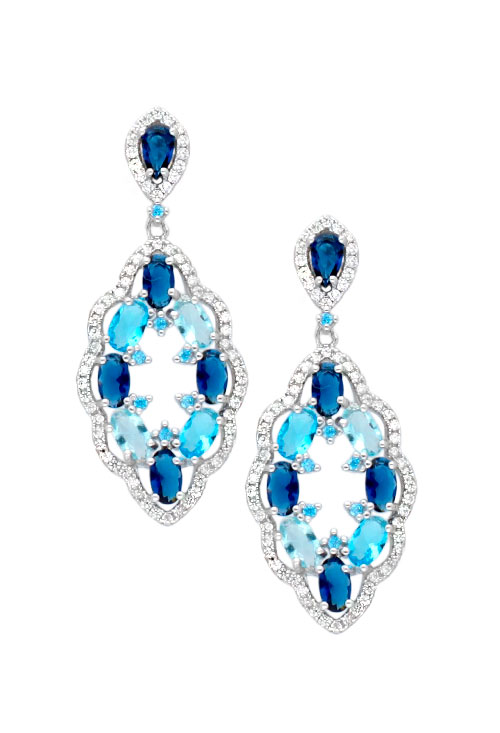 pendientes largos de plata y cristales checos fotografia para parrilla web el rubi joyeros