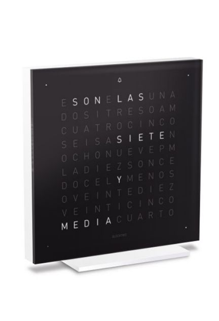 Qlocktwo Pure Series Black Ice Tea reloj de sobremesa 13.5 Cms