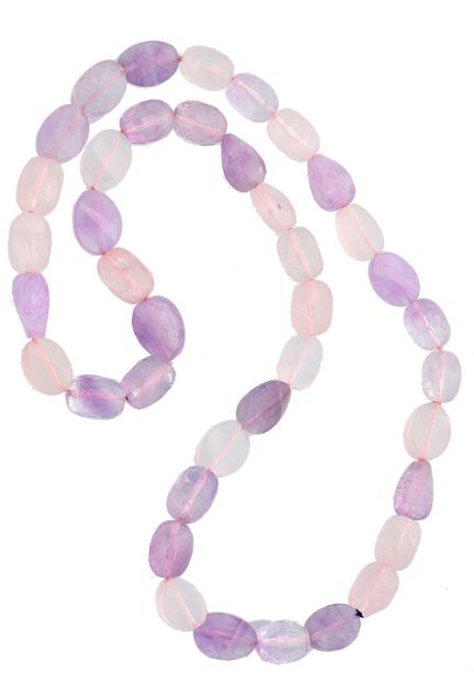 Collar con cuarzos de colores tonos fucsias 037_QZ001