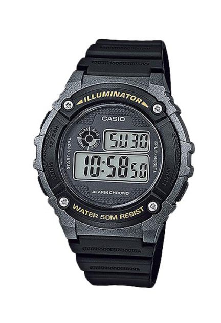 Reloj Casio retro Iluminator multifunción caja y correa resina verde y negro W-218H-3AVEF