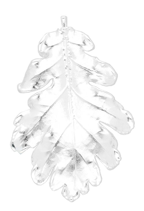 Broche de hoja natural de roble bañada en plata 270_BROBLE-P-6-6