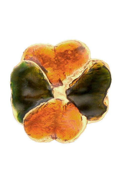 Broche trébol natural bañado en oro bicolor 270_BTREBOLR-A-4-4-EVN