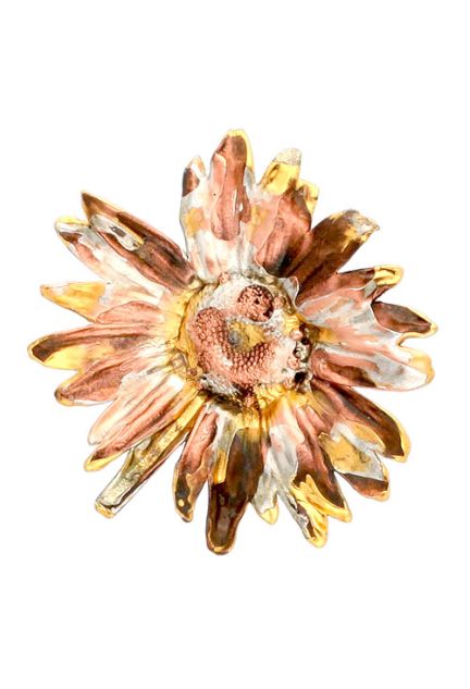 Colgante hoja natural de Lechuga Bañada en oro y cobre oxidado 270_LECHUGA-CR-5-5