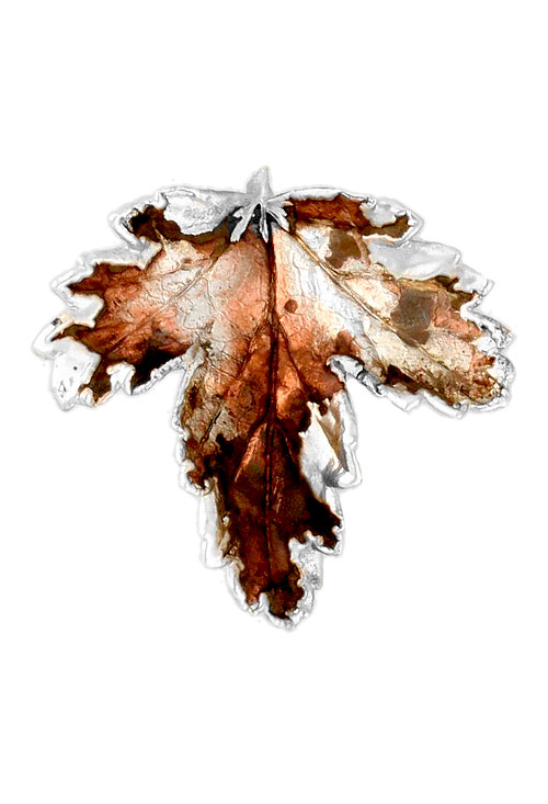 Colgante hoja natural de parra bañada en oro y esmalte verde 270_PARRA-A-3-3-EV